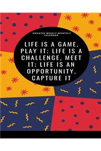 Undated Weekly and Monthly Planner