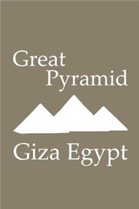 Great Pyramid in Giza Egypt - Lined Notebook with Khaki Cover