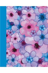 Journal: Watercolor Abstract (Orange and Purple) 8x10 - Graph Journal - Journal with Graph Paper Pages, Square Grid Pattern