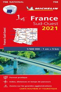 Southwestern France 2021 - Michelin National Map 708