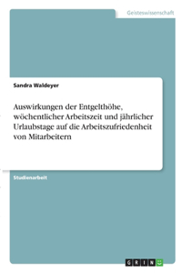 Auswirkungen der Entgelthöhe, wöchentlicher Arbeitszeit und jährlicher Urlaubstage auf die Arbeitszufriedenheit von Mitarbeitern