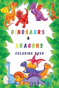 Dinosaurs & Dragons Coloring Book