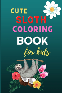 Cute sloth coloring book for kids