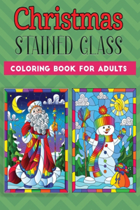 Christmas Stained Glass coloring book for adults