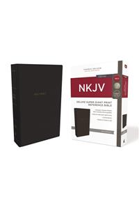 NKJV, Deluxe Reference Bible, Super Giant Print, Leathersoft, Black, Red Letter, Comfort Print