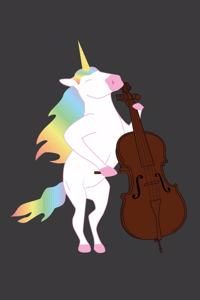 Einhorn spielt Kontrabass