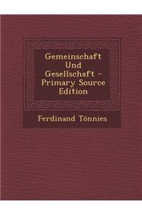 Gemeinschaft Und Gesellschaft
