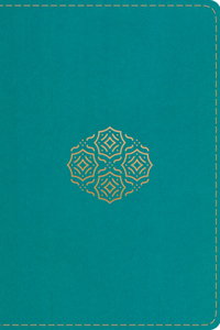 ESV Large Print Compact Bible (Trutone, Teal, Bouquet Design)