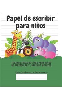 Papel de escribir para niños