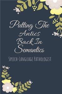 Putting The Antics Back In Semantics Speech-Language Pathologist