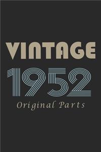 Retro Birthday - Vintage 1952 Notebook Original Parts Gift