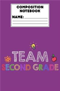 Composition Notebook Team Second Grade
