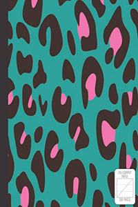 Calligraphy Notebook: 150 Pages Single Subject Large 8.5 x 11 Modern Hand Lettering Practice for Beginners Teal Pink Leopard Spot Cover