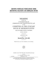 Growing mortgage foreclosure crisis