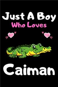 Just a boy who loves caiman: A Super Cute caiman notebook journal or dairy - caiman lovers gift for boys - caiman lovers Lined Notebook Journal (6"x 9")