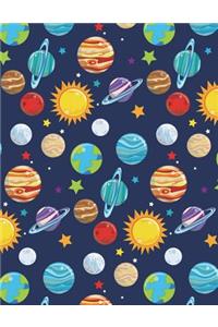 Solar System Notebook - 4x4 Graph Paper