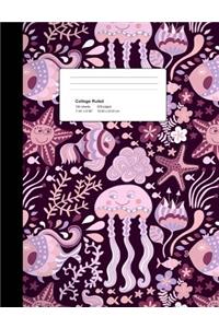 Pink Undersea Creatures Composition Notebook College Ruled