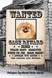 Pekingese Dog Wanted Poster Journal