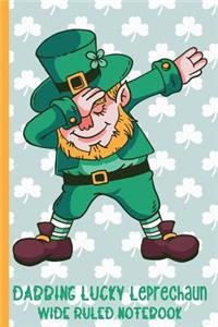 Dabbing Lucky Leprechaun Wide Ruled Notebook
