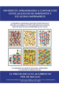 Cuaderno de ejercicios para aprender a contar en preescolar (Diviértete aprendiendo a contar con estos 20 juegos de serpientes y escaleras imprimibles)