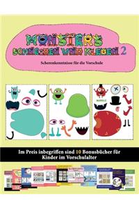 Scherenkenntnisse für die Vorschule: 20 vollfarbige Kindergarten-Arbeitsblätter zum Ausschneiden und Einfügen - Monster 2