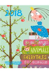 2018- Happily Lost In a Book 2017-2018 Academic Year Monthly Planner