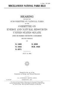 Miscellaneous National Parks Bills