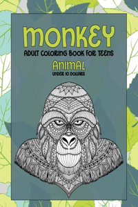 Adult Coloring Book for Teens - Animal - Under 10 Dollars - Monkey