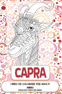 Libro da colorare per adulti - Disegni Anti stress per animali - Animali - Capra