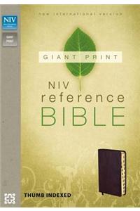 NIV, Reference Bible, Giant Print, Bonded Leather, Burgundy, Indexed