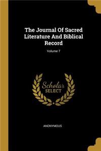 The Journal Of Sacred Literature And Biblical Record; Volume 7