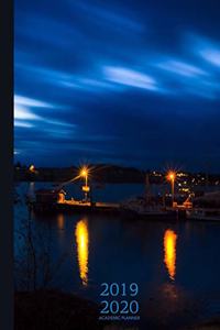 2019-2020 Academic Planner: 1 Year: SEPT - AUG Weekly & Monthly Lunenburg Dock At Night