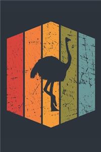 Retro Ostrich Notebook - Gift for Ostrich Lovers - Vintage Ostrich Journal - Ostrich Diary for Boys and Girls