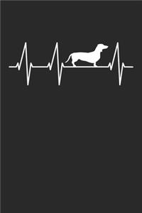 Dachshund Journal - Dachshund Notebook 'Dog Heartbeat' - Gift for Dachshund Lovers