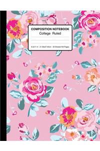 Composition Notebook College Ruled 8.5x11 In 21.59x27.94 50 Sheets/100 Pages