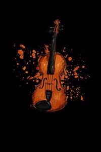 Violin Splatter Musical Instrument