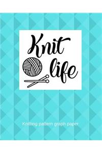 Knit Life: Knitting Pattern 4:5 Graph Paper Journal. Blank Knitting Book for Designs & Patterns for Knitting Lovers. Turquoise Abstract Design