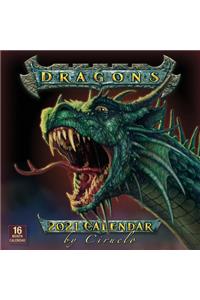 2021 Dragons by Ciruelo 16-Month Wall Calendar