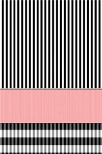 Journal Black White Pink Stripes