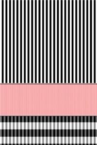 Journal Black White Pink Stripes