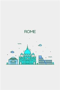 Rome Minimalist Travel Notebook [Lined] [6x9] [110 pages]
