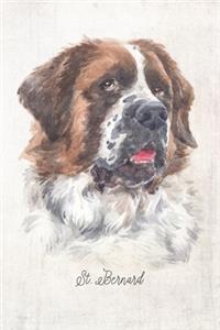 St. Bernard Dog Portrait Notebook