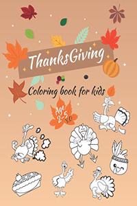Thanksgiving Coloring Book For Kids Ages 2-5