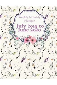 Weekly Monthly Planner July 2019 to June 2020