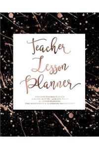 Teacher Lesson Planner, Undated, 12 Blank Months & 52 Blank Weeks for Lesson Planning