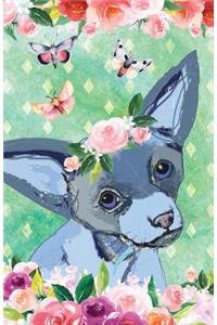 Journal Notebook For Dog Lovers Chihuahua In Flowers