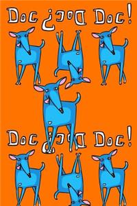 Journal Notebook For Dog Lovers, Blue Dogs in a Row 2