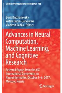 Advances in Neural Computation, Machine Learning, and Cognitive Research