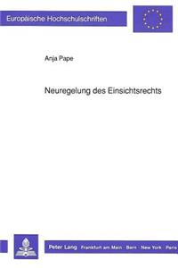Neuregelung Des Einsichtsrechts