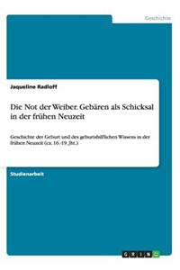 Not der Weiber. Gebären als Schicksal in der frühen Neuzeit: Geschichte der Geburt und des geburtshilflichen Wissens in der frühen Neuzeit (ca. 16.-19. Jht.)